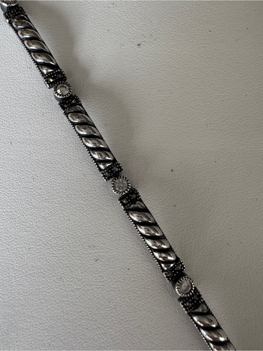 Judith Jack Sterling Silver Twisted Link with CZ bracelet
